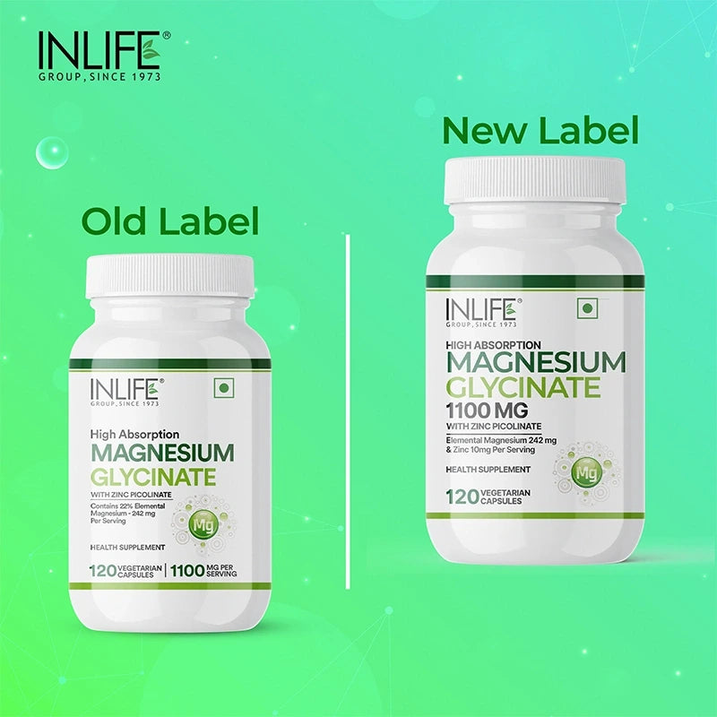 Inlife Magnesium Glycinate 1100 mg with Zinc Capsules