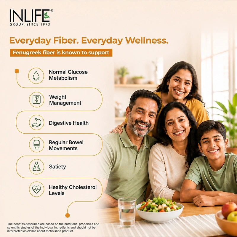 Inlife Fenugreek Fiber Powder, Unflavored