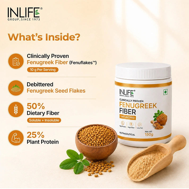 Inlife Fenugreek Fiber Powder, Unflavored