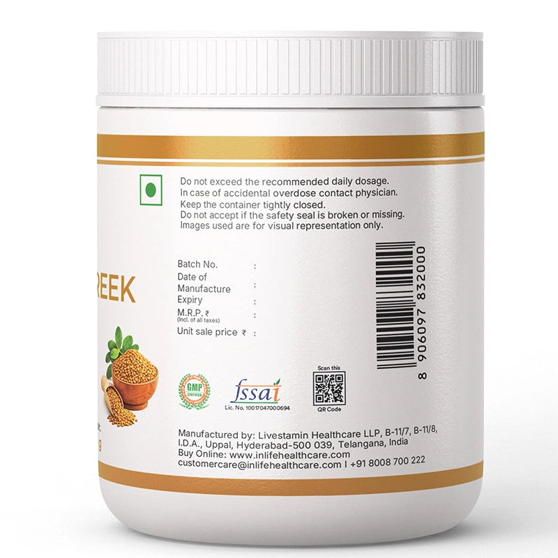 Inlife Fenugreek Fiber Powder, Unflavored