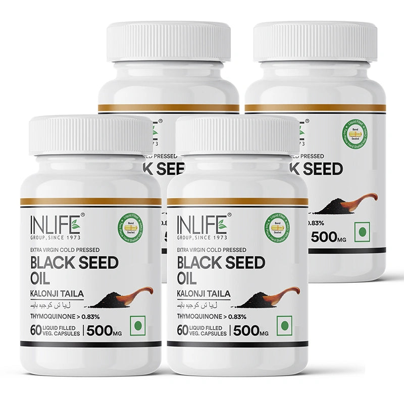 Inlife Black Seed Oil Supplement | Kalonji Oil Capsules | 500mg | Veg. Capsules