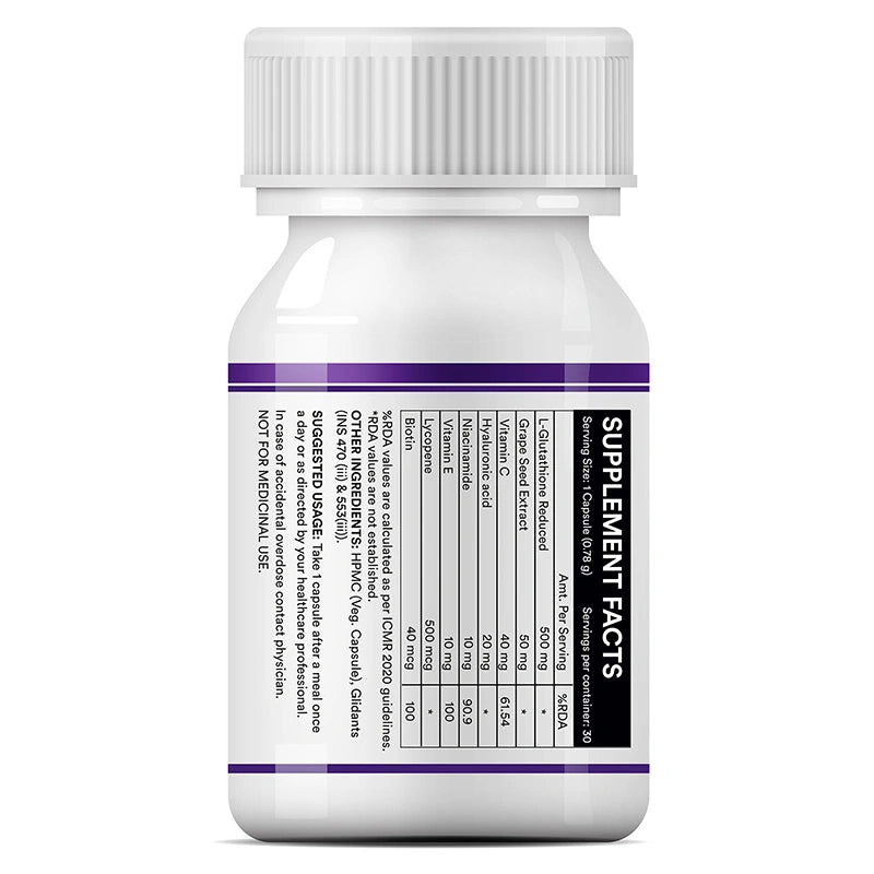 Inlife L‑Glutathione Capsules with Vitamin C, E, Niacinamide