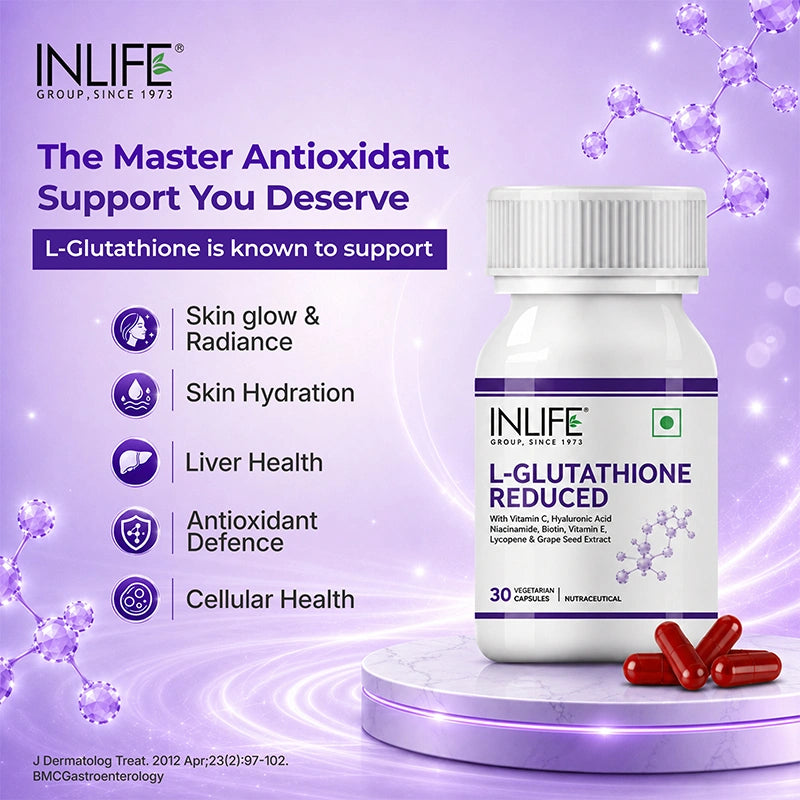 Inlife L‑Glutathione Capsules with Vitamin C, E, Niacinamide