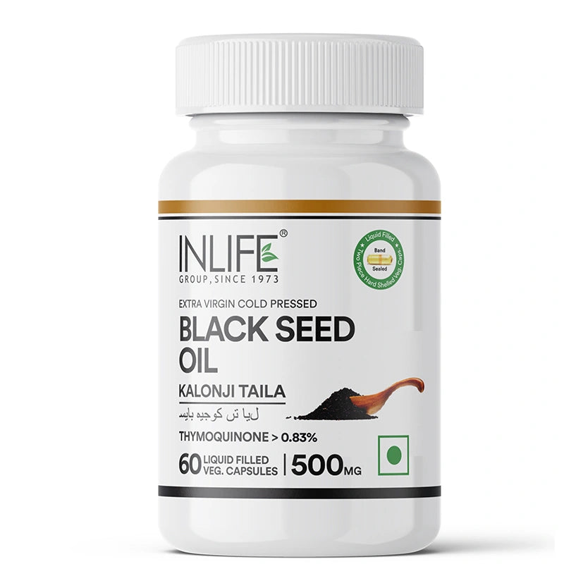 Inlife Black Seed Oil Supplement | Kalonji Oil Capsules | 500mg | Veg. Capsules