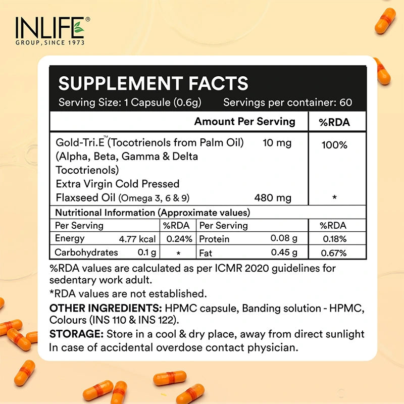 Inlife Turmeric Oil + Curcumin | Liquid Filled HPMC Capsules | 60 Veg. Capsules