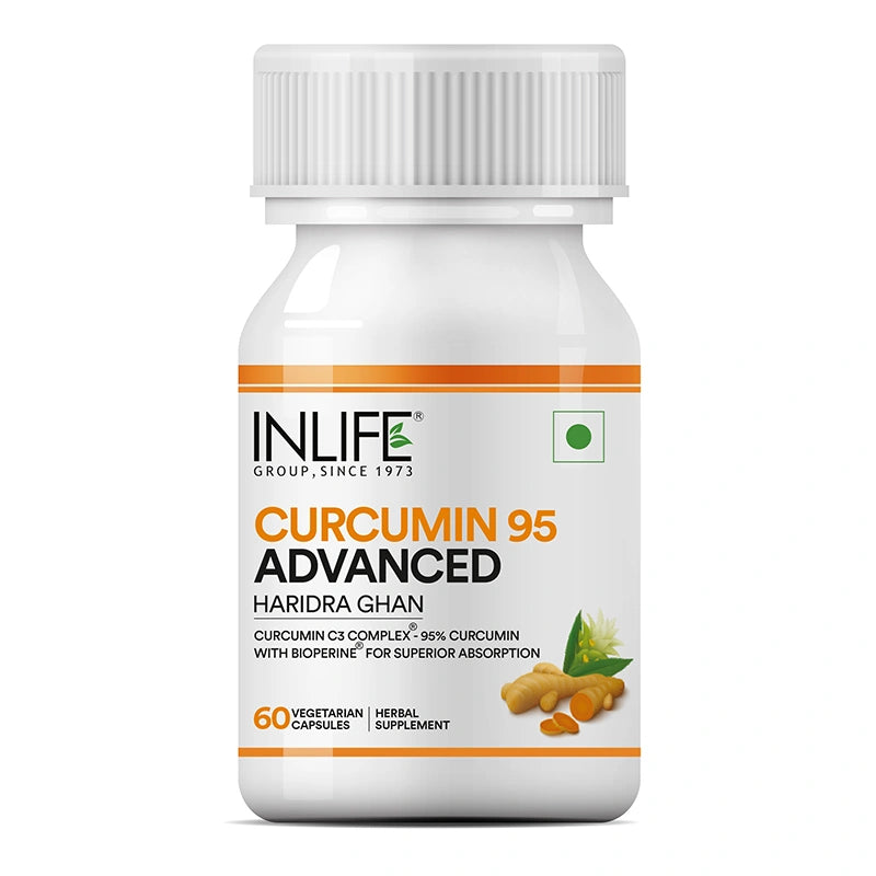 Inlife Curcumin (95% Curcuminoids) with Piperine (Bioperine), 500 mg | Veg. Capsules