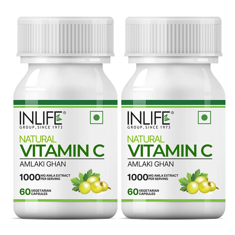 Inlife Natural Vitamin C Amla Extract, 1000mg, Veg. Capsules