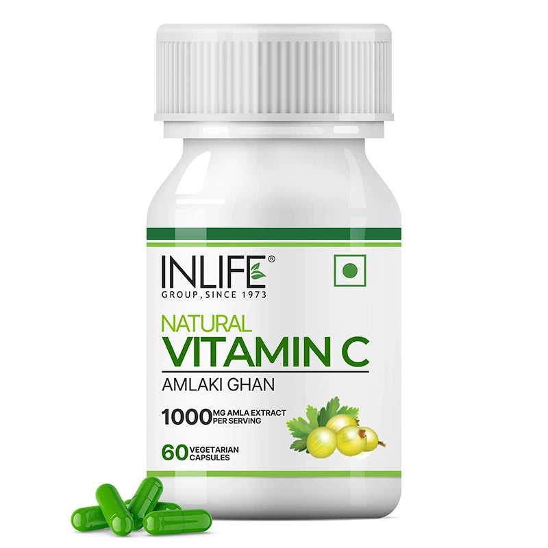 Inlife Natural Vitamin C Amla Extract, 1000mg, Veg. Capsules