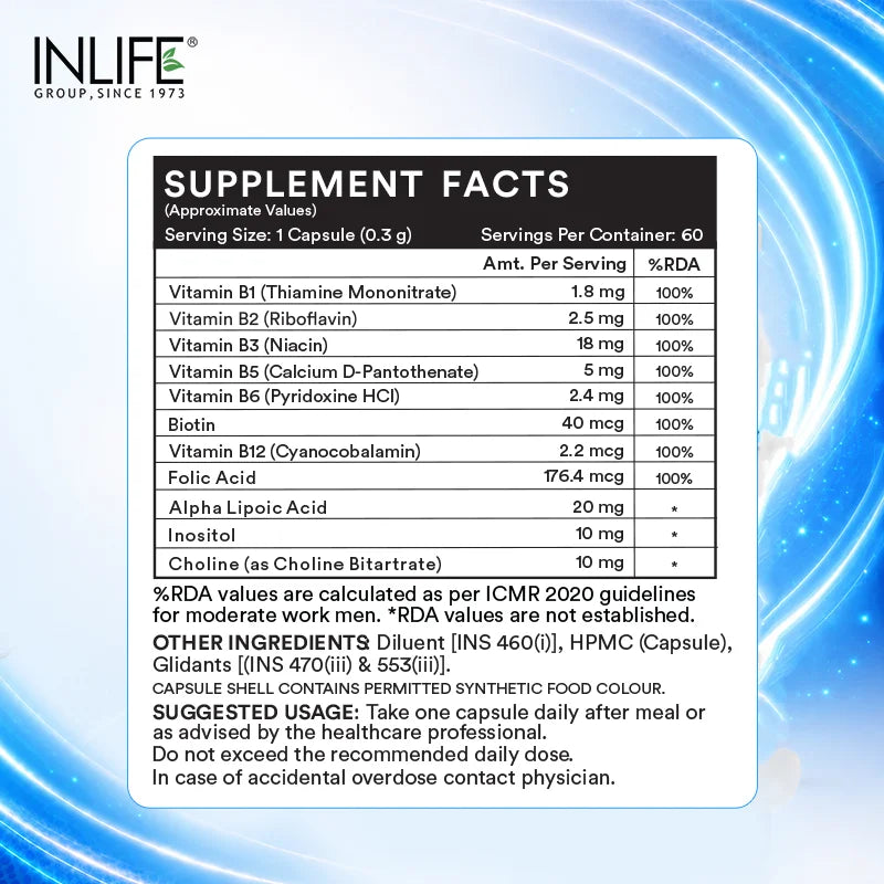 Inlife B-Complex Supplement Veg. Capsules