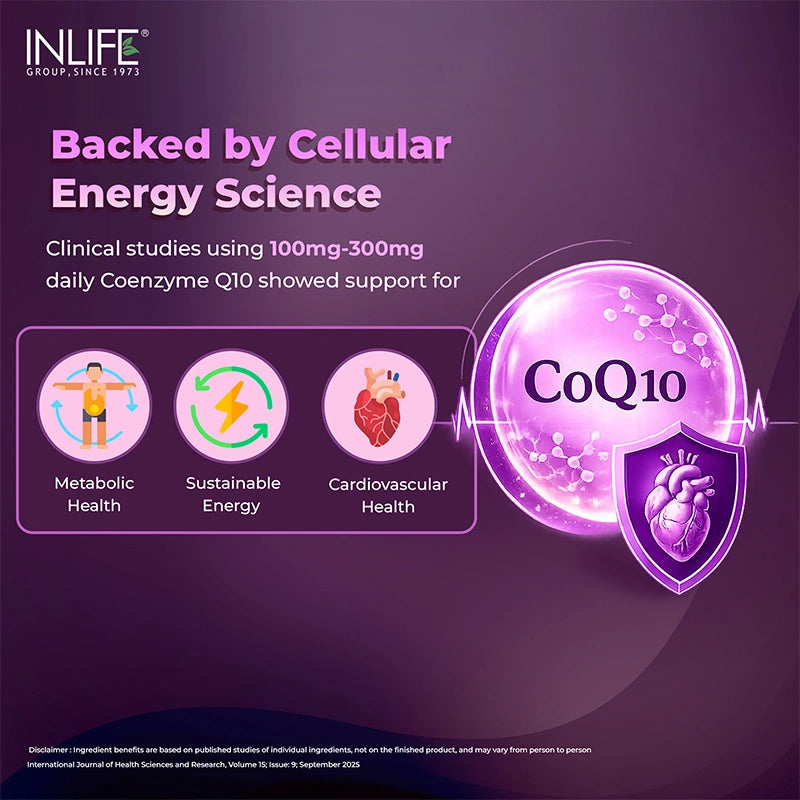Inlife Coenzyme Q10 100 mg, Ubiquinone Chewable Tablets