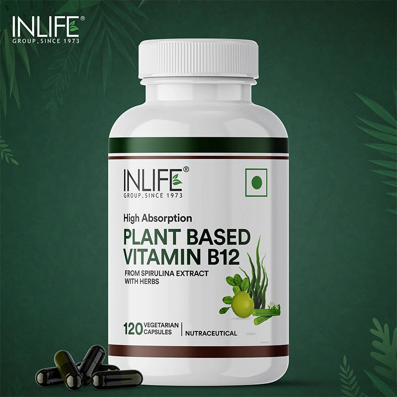 Inlife Plant-Based Vitamin B12 Supplement | Veg. Capsules