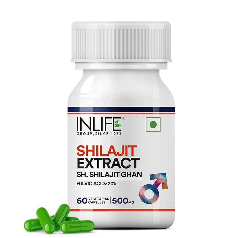 Buy Shilajit Extract Supplement, 500 mg - 60 Veg Capsules | INLIFE