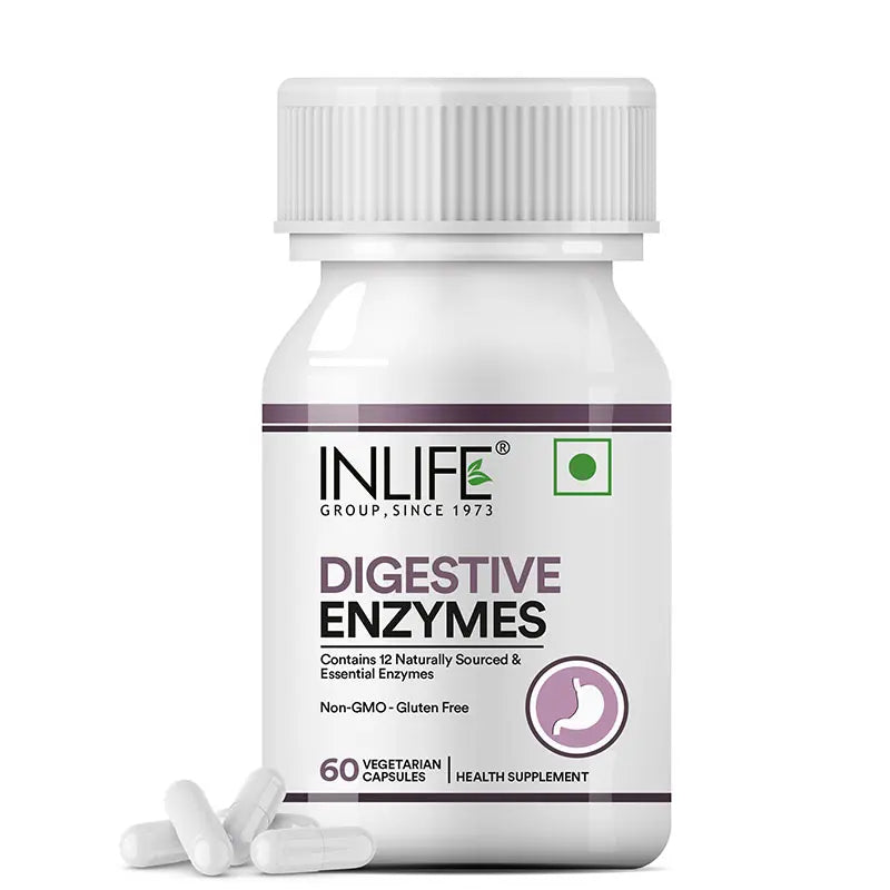 Inlife Prebiotic & Probiotics Forte + Digestive Enzymes | 25 billion CFU | Vegetarian Combo Pack