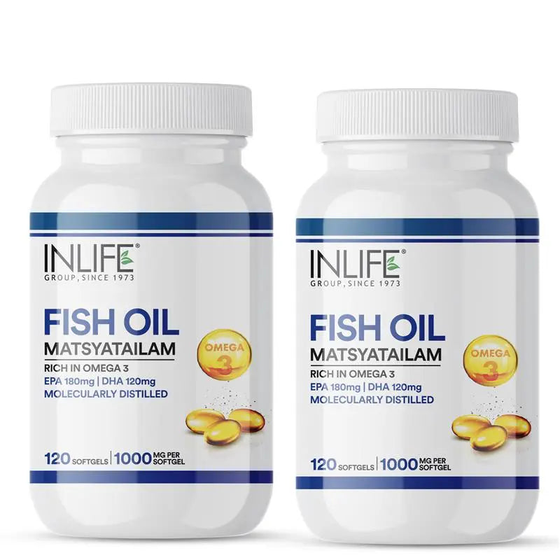 Inlife Fish Oil Capsules Omega 3 Supplement | 1000mg Softgels