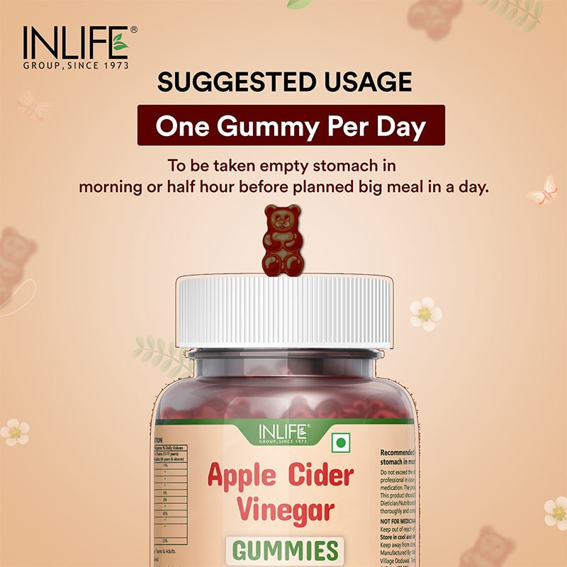 INLIFE Apple Cider Vinegar Gummies - 30 Apple Flavor Gummies - Inlife Pharma Private Limited