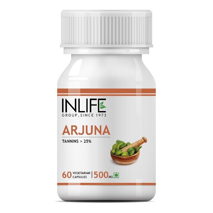 INLIFE Arjuna Extract Supplement, 500mg - 60 Veg. Capsules - Inlife Pharma Private Limited