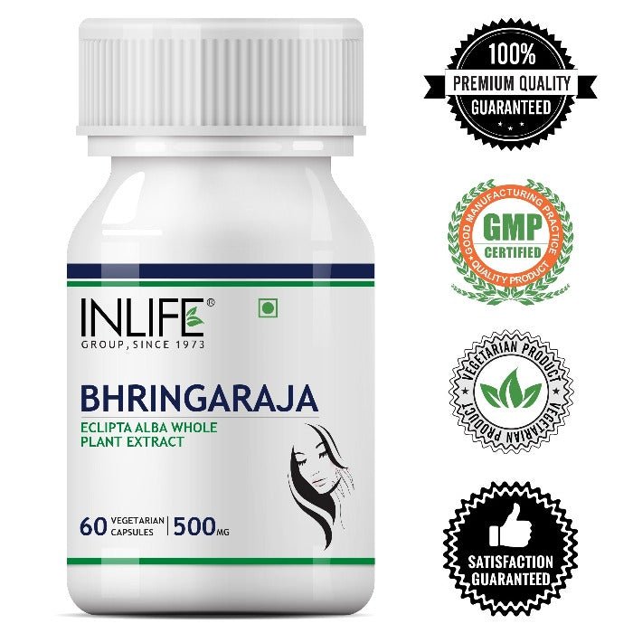 INLIFE Bhringraja Extract Supplement, 500mg- 60 Vegetarian Capsules - Inlife Pharma Private Limited