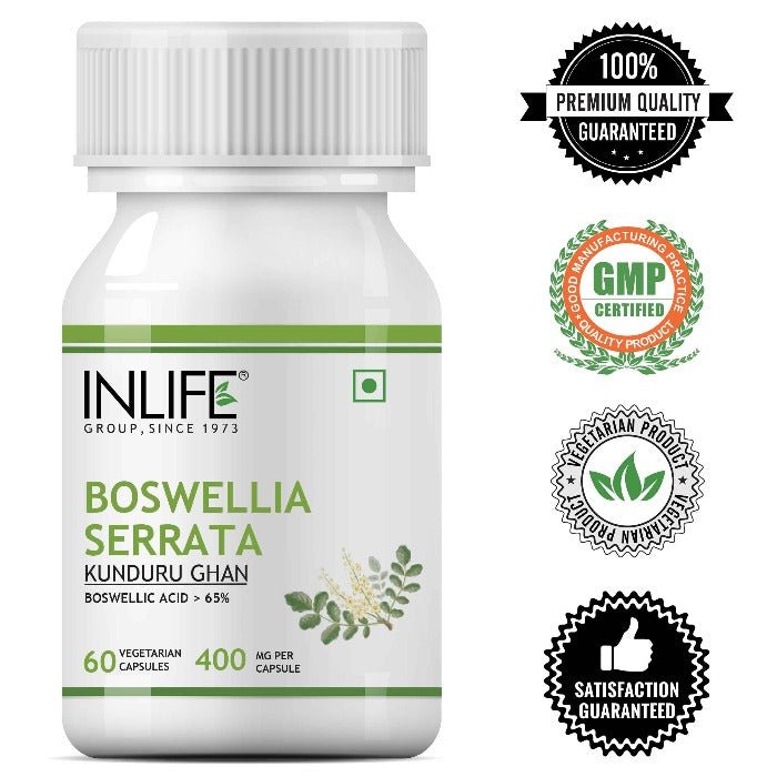 INLIFE Boswellia Serrata Supplement, Extract 400mg, Veg. Capsules - Inlife Pharma Private Limited