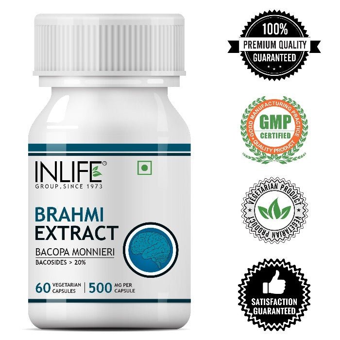 INLIFE Brahmi Extract (Bacosides&gt;20%) Supplement - 60 Vegetarian Capsules - Inlife Pharma Private Limited