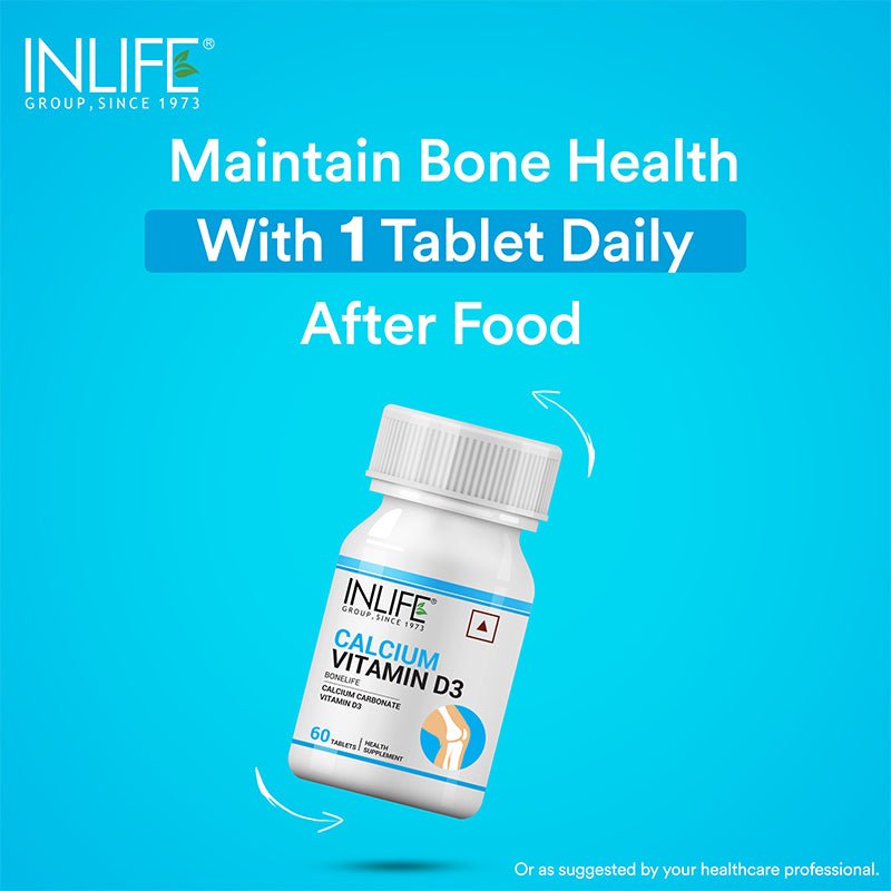 INLIFE Calcium with Vitamin D3 Supplement- 60 Tablets - Inlife Pharma Private Limited