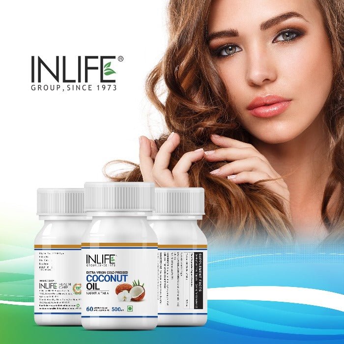 INLIFE Coconut Oil Supplement, 500mg - 60 Veg. Capsules - Inlife Pharma Private Limited