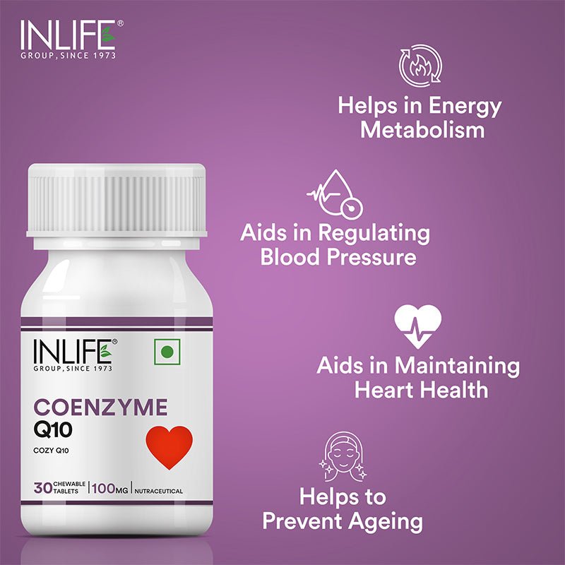 INLIFE Coenzyme Q10 (CoQ10) Ubiquinone Supplement, 100mg (30 Tablets) - Inlife Pharma Private Limited