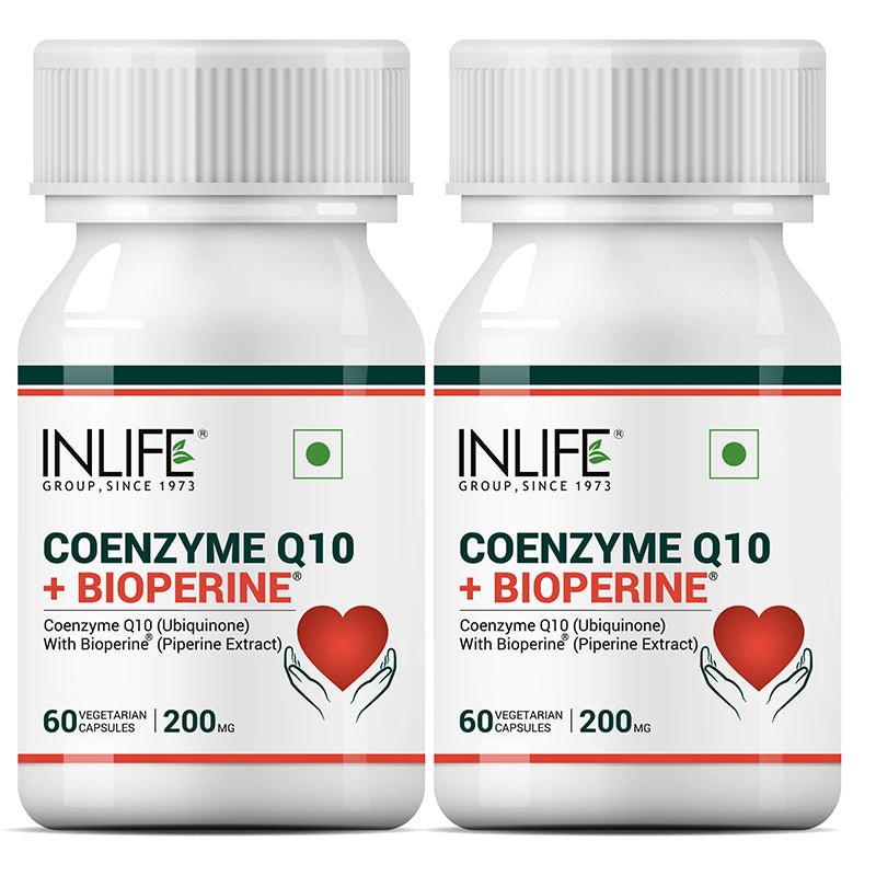 INLIFE Coenzyme Q10 Supplement (CoQ10) with Bioperine | 200mg | 60 Veg. Capsules - Inlife Pharma Private Limited