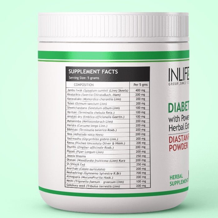 INLIFE Diastan Plus Powder Ayurvedic Herbal Supplement, 300 grams (Natural) - Inlife Pharma Private Limited