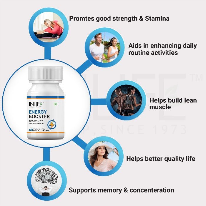 INLIFE Energy Booster Supplement, 500mg - 60 Vegetarian Capsules - Inlife Pharma Private Limited