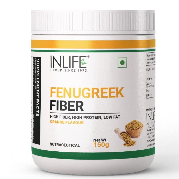INLIFE Fenugreek Fiber Powder, 150g (Orange) - Inlife Pharma Private Limited