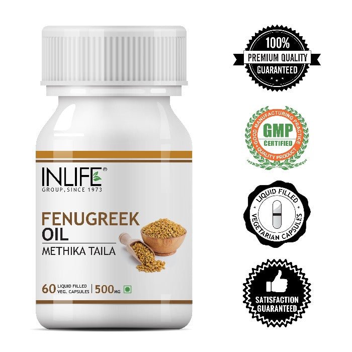INLIFE Fenugreek Oil Supplement, 500mg (60 Veg. Capsules) - Inlife Pharma Private Limited