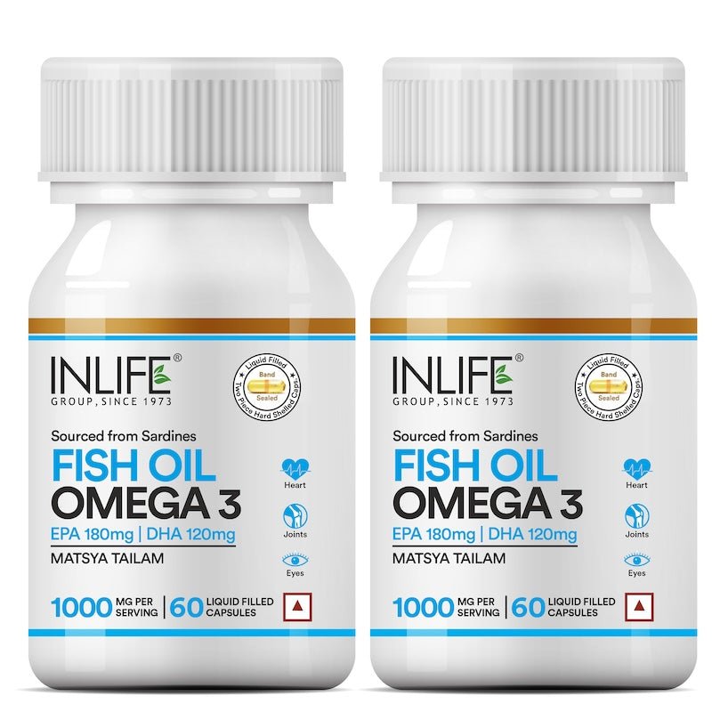 INLIFE Fish Oil Omega 3 Fatty Acids Supplement, 500mg (60 Capsules) - Inlife Pharma Private Limited
