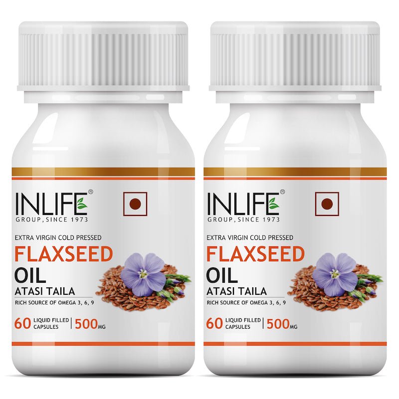 INLIFE Flaxseed Oil Omega 3,6,9 Fatty Acids Supplement, 500mg-60 Capsules - Inlife Pharma Private Limited