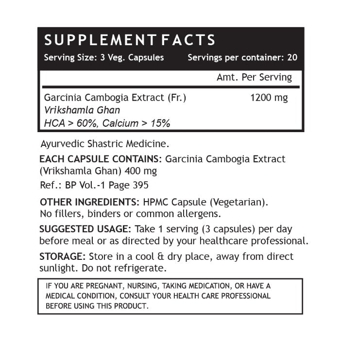 INLIFE Garcinia Cambogia Extract Supplement, 1200mg - 60 capsules - Inlife Pharma Private Limited