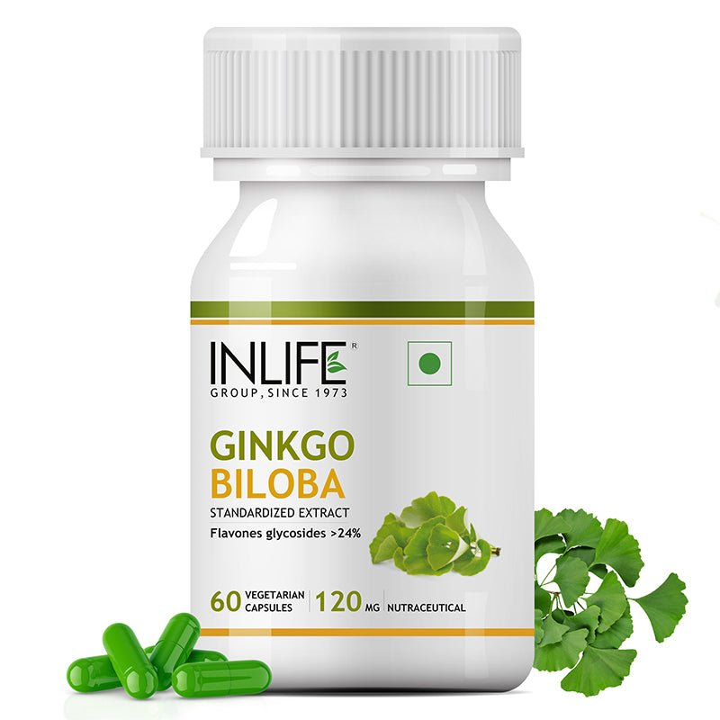 INLIFE Ginkgo Biloba Supplement, 120mg - 60 Vegetarian Capsules - Inlife Pharma Private Limited