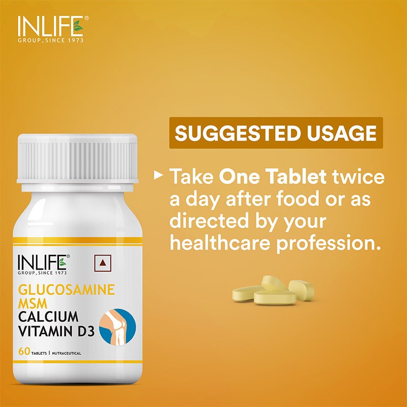 INLIFE Glucosamine MSM Calcium Vitamin D3 Supplement (60 Tablets) - Inlife Pharma Private Limited