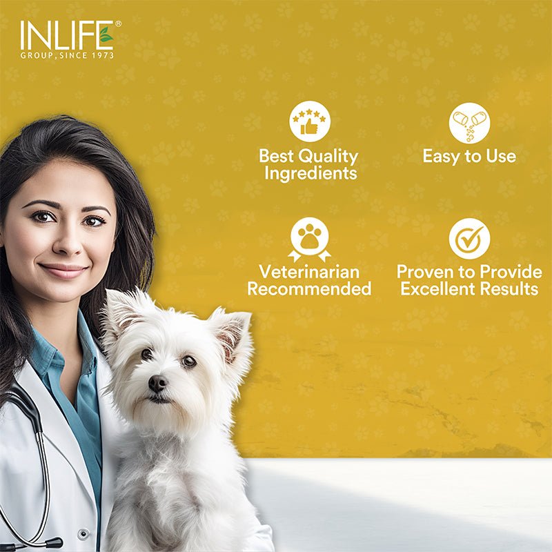 INLIFE Glucosamine Tablets for Dogs & Cats | With MSM Calcium & Vitamin D3 | Cartilage, Joints, Bone Health Supplement - 60 Tablets - Inlife Pharma Private Limited