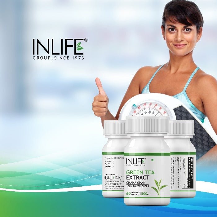 INLIFE Green Tea Extract Supplement, 500 mg - 60 Vegetarian Capsules - Inlife Pharma Private Limited