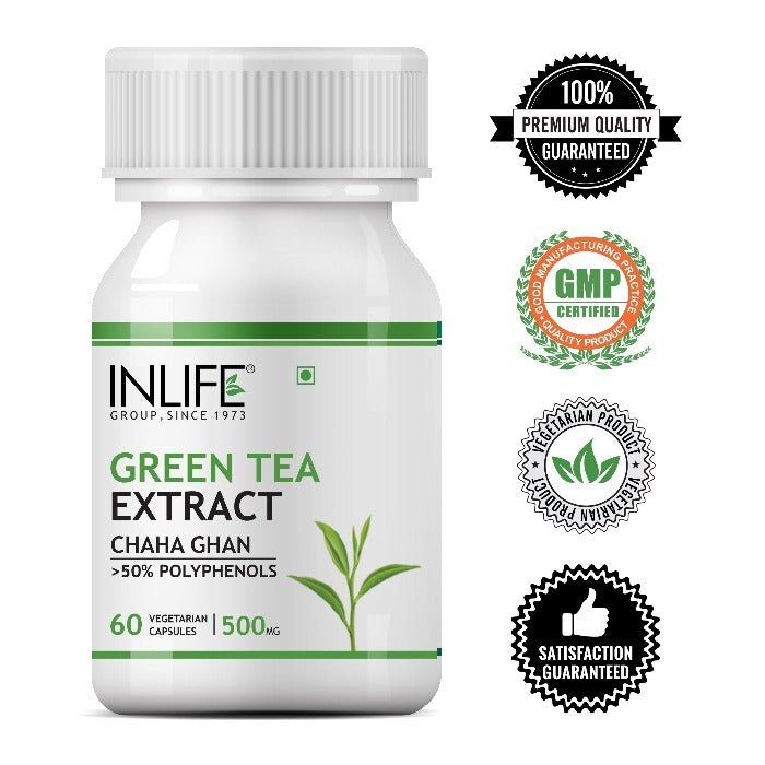 INLIFE Green Tea Extract Supplement, 500 mg - 60 Vegetarian Capsules - Inlife Pharma Private Limited