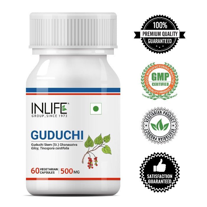 INLIFE Guduchi (Giloy) Stem Extract Capsule, 500mg - 60 Vegetarian Capsule - Inlife Pharma Private Limited