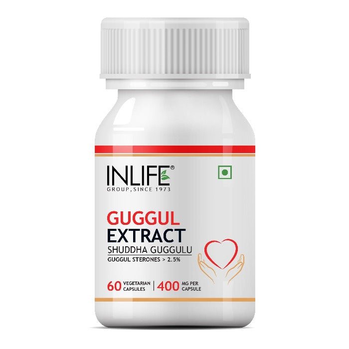 INLIFE Guggul Extract (Guggul Sterones 2.5%), 400 mg - 60 Vegetarian Capsules - Inlife Pharma Private Limited