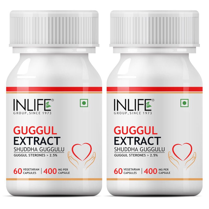 INLIFE Guggul Extract (Guggul Sterones 2.5%), 400 mg - 60 Vegetarian Capsules - Inlife Pharma Private Limited