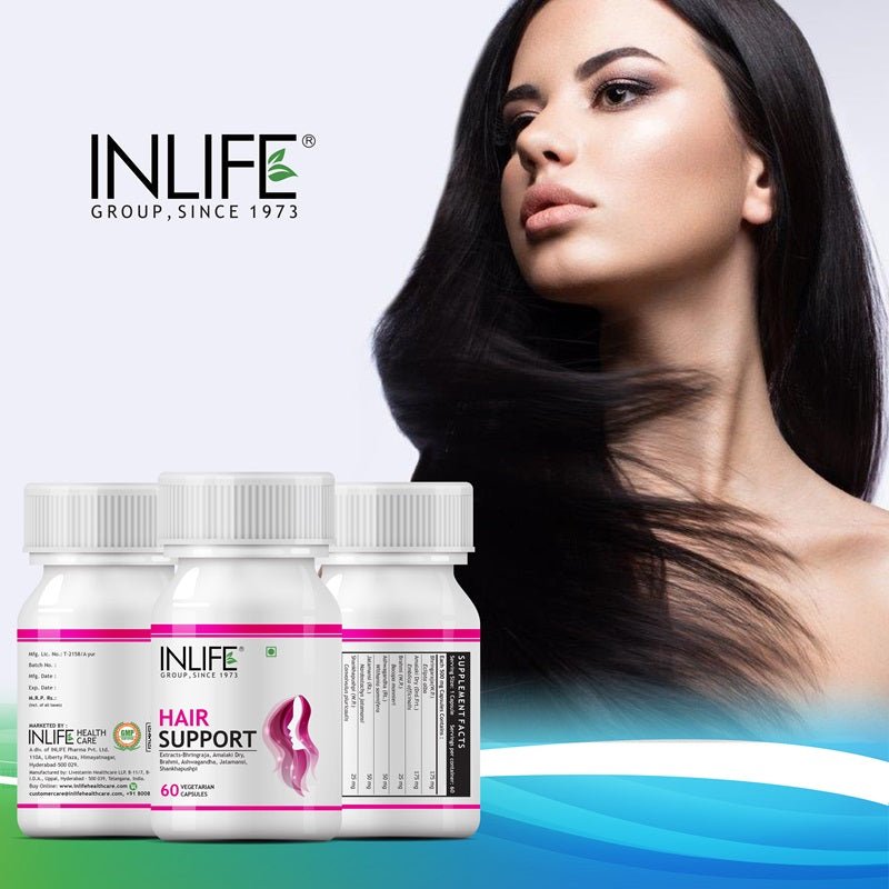 INLIFE Hair Support Supplement - 60 Veg. Capsules - Inlife Pharma Private Limited
