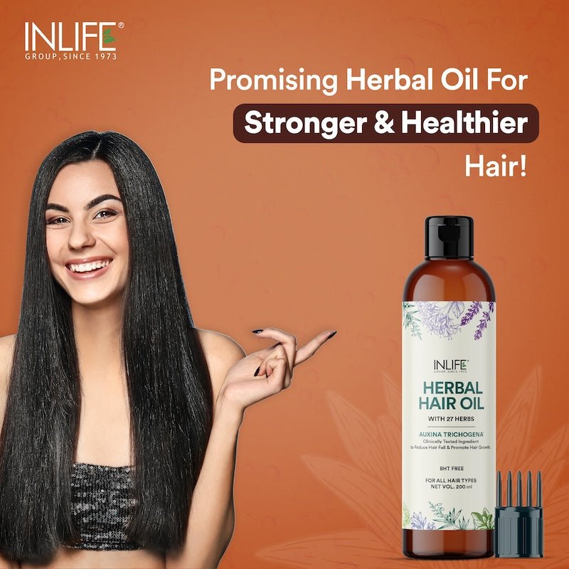 INLIFE Herbal Hair Oil with Auxina Trichogena and 27 Herbs (200ml) - Inlife Pharma Private Limited
