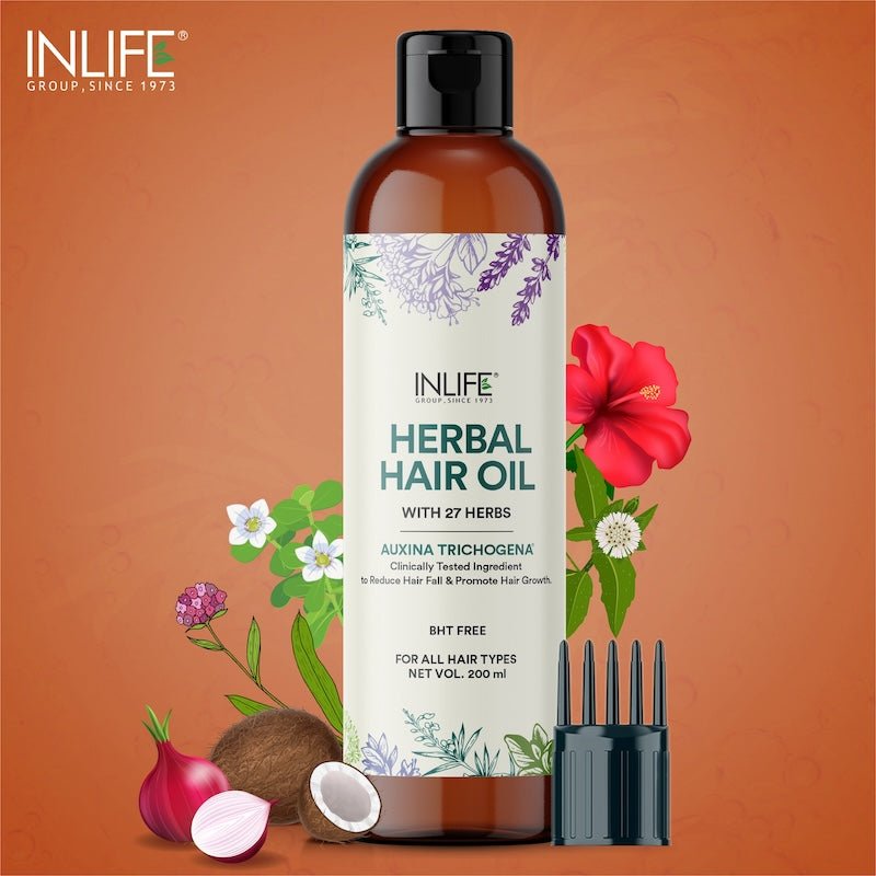 INLIFE Herbal Hair Oil with Auxina Trichogena and 27 Herbs (200ml) - Inlife Pharma Private Limited