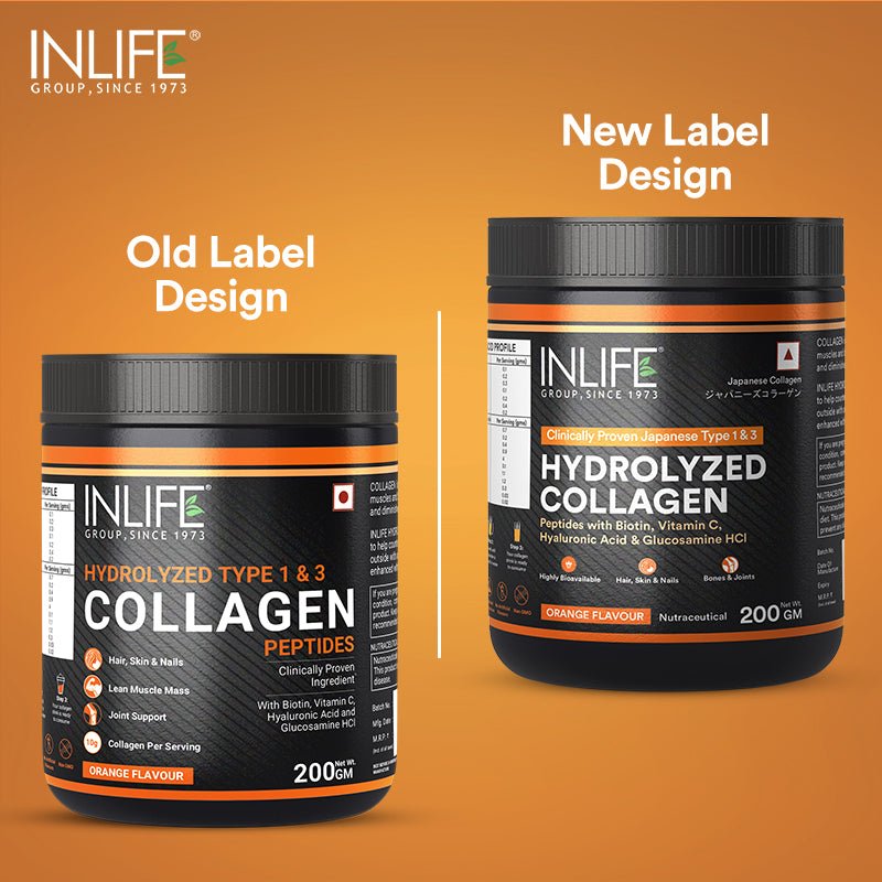 INLIFE Japanese Collagen Peptides with Biotin, Hyaluronic Acid & Glucosamine HCl, 200g - Inlife Pharma Private Limited