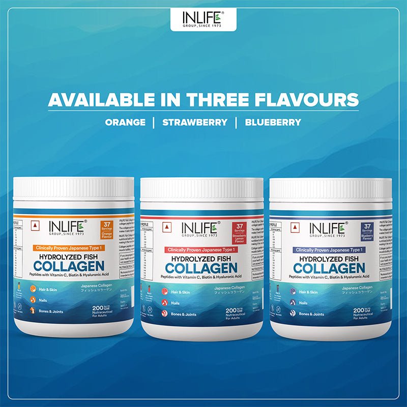 INLIFE Japanese Marine Collagen Supplements for Women & Men | Fish Collagen Powder for Skin & Hair | Clinically Proven Ingredient ( Fish Collagen, 200g) - Inlife Pharma Private Limited