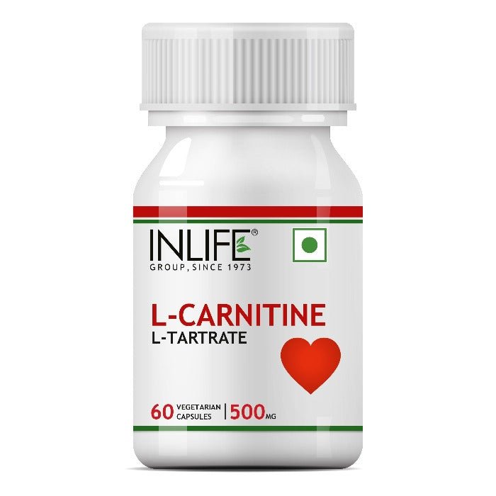 INLIFE L-Carnitine L-Tartrate (500mg) Supplement, 60 Vegetarian Capsules - Inlife Pharma Private Limited