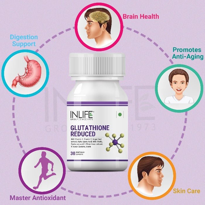 INLIFE L-Glutathione Reduced Supplement - 30 Vegetarian Capsule - Inlife Pharma Private Limited