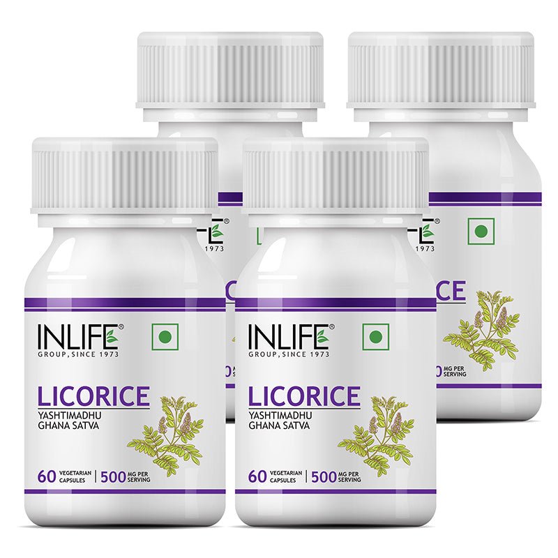 INLIFE Licorice (Yastimadhu) Glycyrrhiza Glabra - 500 mg (60 Vegetarian Capsules) - Inlife Pharma Private Limited